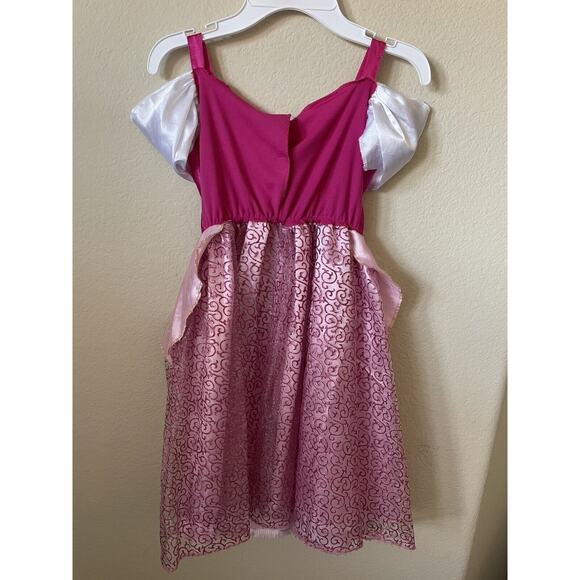 Disney Sleeping Beauty Princess Aurora Pink Short Sleeve Costume Dress Size 4-6X - Picture 7 of 11